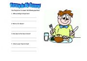 English worksheet: Yummy In My Tummy