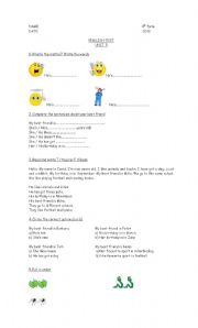 English worksheet: Emotions- decribe your best friend