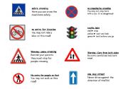 English Worksheet: road safety picture match