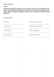 English Worksheet: Present Continuous