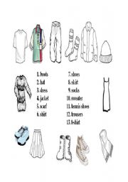 English worksheet: Clothes