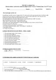 English Worksheet: 10TH GRADE 1ST TERM 1ST WRTTEN EXAM