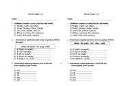 English worksheet: TEST 3