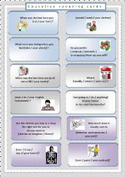 English Worksheet: Causative conversation cards (2 pages)