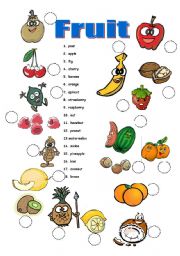 English Worksheet: Fruit