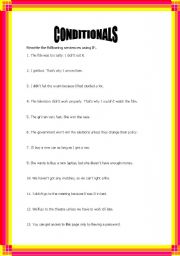 English Worksheet: CONDITIONAL SENTENCES