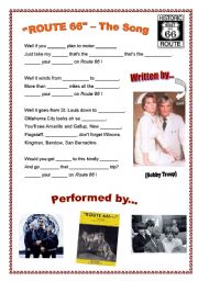 English Worksheet: Route 66 - The Song