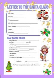 LETTER TO THE SANTA CLAUS