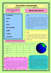 English Worksheet: Countries and people