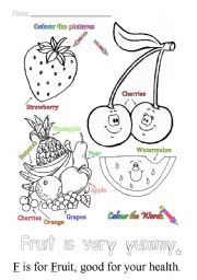 English Worksheet: F is for fruit