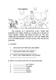 English Worksheet: HOUSE 2: THE GARDEN