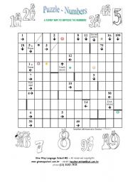 English Worksheet: Puzzle - Numbers