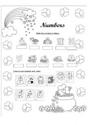 English Worksheet: Numbers from 1-10