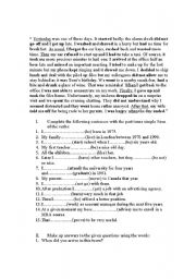 English Worksheet: past tense