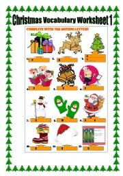 Christmas Vocabulary Worksheet!Just Print & Enjoy!