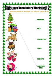 English Worksheet: Christmas Vocabulary Worksheet 2!Just Print & Enjoy!