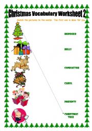 Christmas Vocabulary Worksheet 2!Just Print & Enjoy!