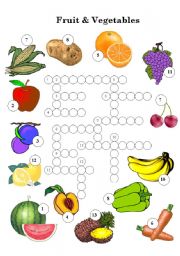 Fruit and Vegetables Crossword