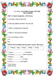 English Worksheet: A small quiz for young learners