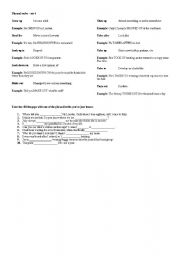English Worksheet: set four of phrasal verbs needed for B1+ level