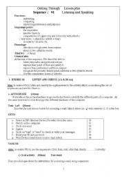 English Worksheet: a unit plan getting through