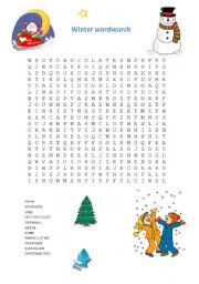 English Worksheet: Winter wordsearch