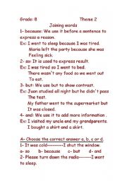 English worksheet: joining words 