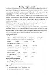 English worksheet: saving food 