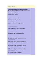 English Worksheet: PRESENT PERFECT TENSE EXERCISES