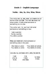 English worksheet: verb be 