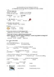English Worksheet: 7th exam