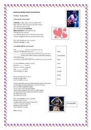 English Worksheet: Im Yours-Easy Activity for beginners