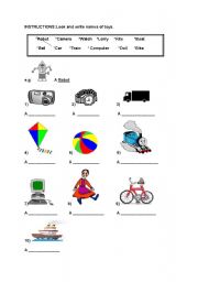 English worksheet: TOYS