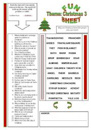English Worksheet: Fun Sheet Theme: Christmas 3