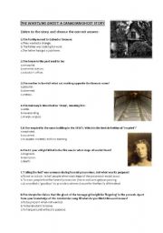 English Worksheet: THE WHISTLING GHOST ghost story listening comprehension