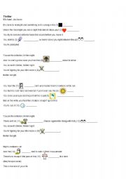 English Worksheet: Thriller - Picture Gapfill