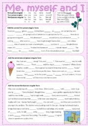 English Worksheet: Me, myself and I