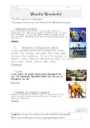 English Worksheet: Weird & Wonderful Events