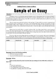 English Worksheet: sample of an Essay