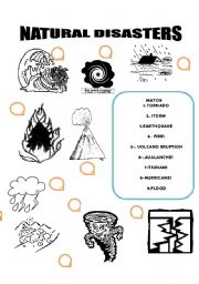 English Worksheet: NATURAL DISASTERS