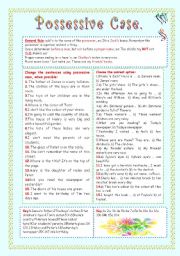 English Worksheet: THE POSSESSIVE CASE.