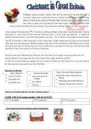 English Worksheet: Christmas in GB