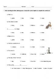 English Worksheet: Madagascar - DVD worksheet