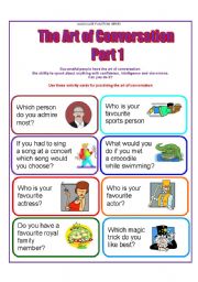 English Worksheet: Conversation Cards