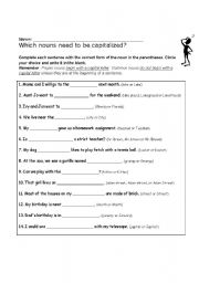 English worksheet: Common and Proper Nouns