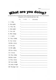 English worksheet: Present Continuous Worksheet