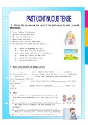 English Worksheet: PAST CONTINUOUS TENSE