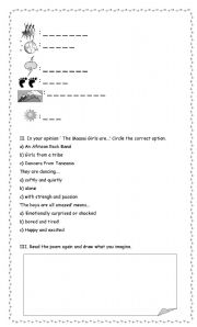 English worksheet: Masaai Girls Second Part