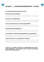 English Worksheet: sharing family responsibilities(2)