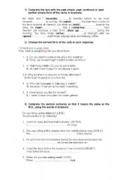 English worksheet: dif kinds of exercises